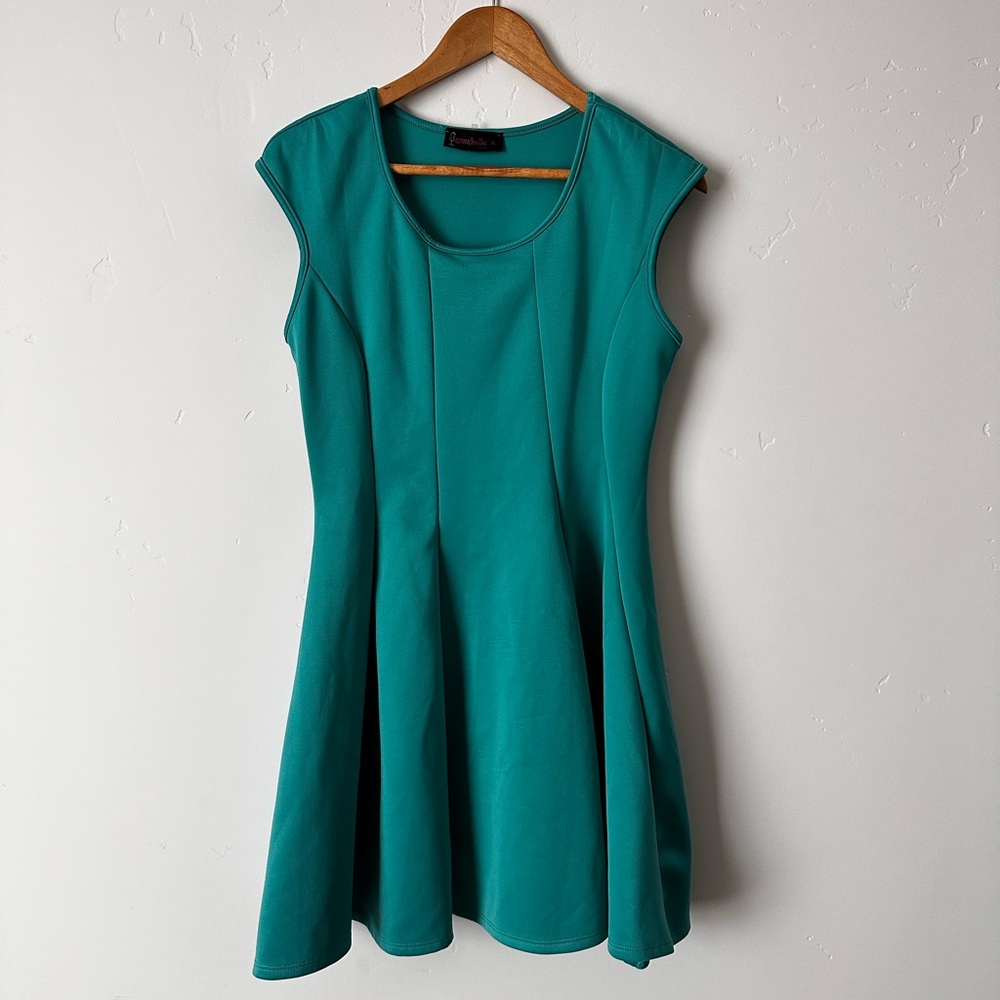 Teal scuba swing dress